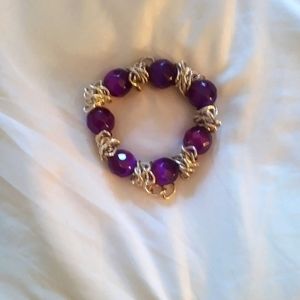 Purple and Silver Bracelet